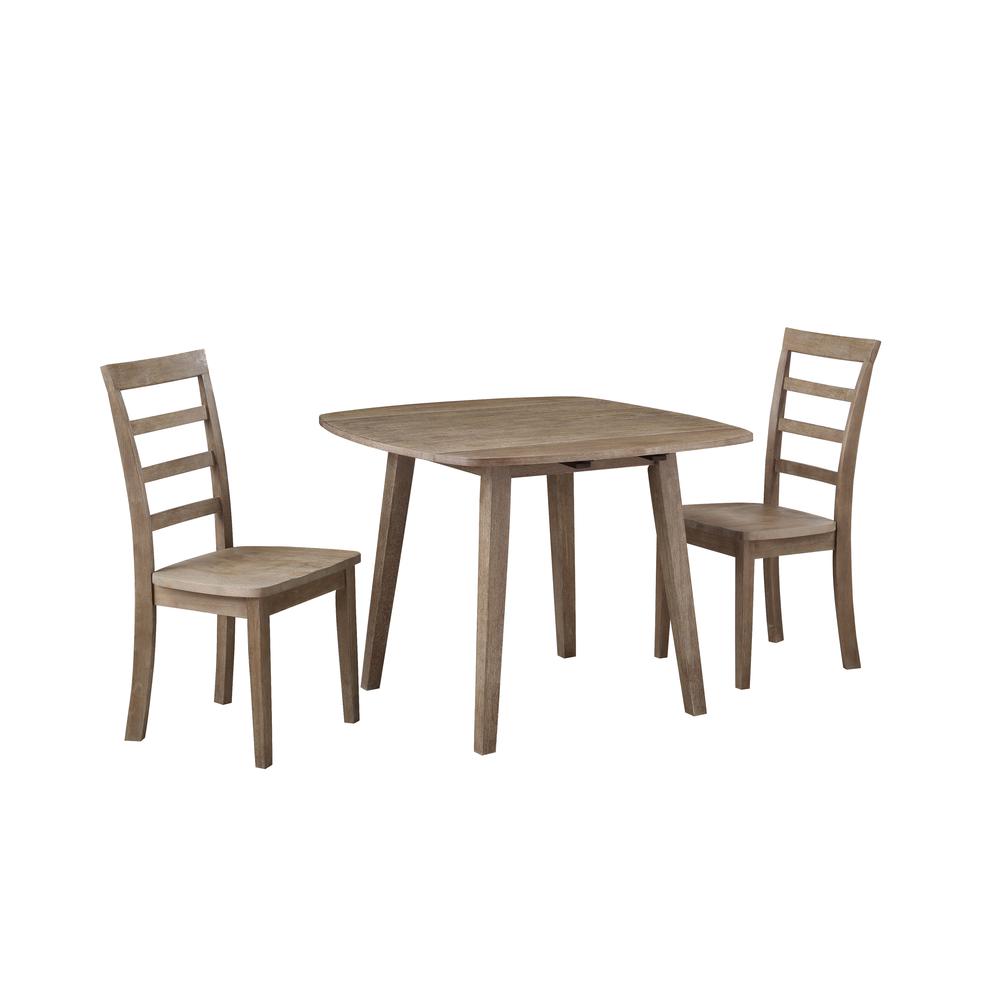 Boulder 3-Piece Dining Set - Barnwood Wire-Brush. Picture 1