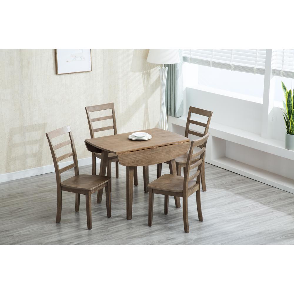 Boulder 5-Piece Dining Set - Barnwood Wire-Brush. Picture 2