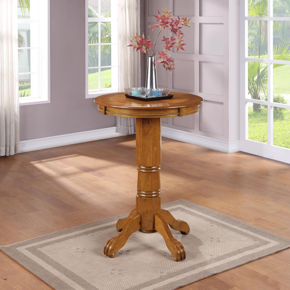 Florence 42" Height Pub Table - Distressed Brushed Oak. Picture 4