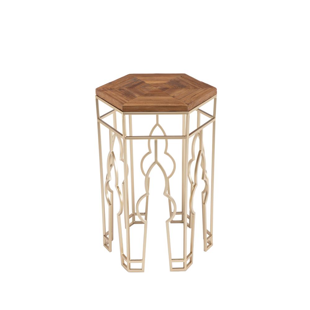 Genevieve Nesting Tables, Gold & Natural. Picture 1