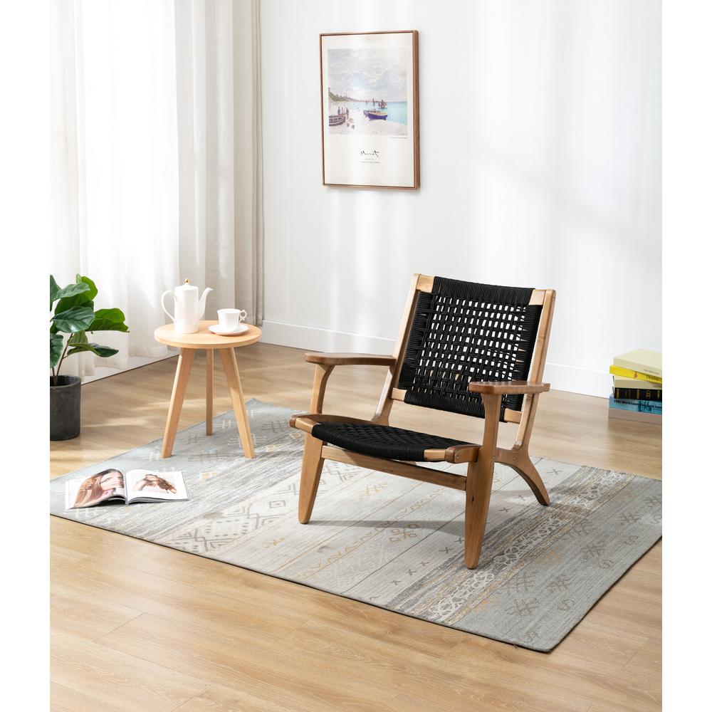 Boraam Harrison Woven Chair, Black & Oak, Black & Oak. Picture 5