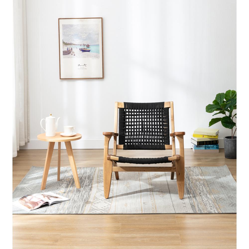 Boraam Harrison Woven Chair, Black & Oak, Black & Oak. Picture 8