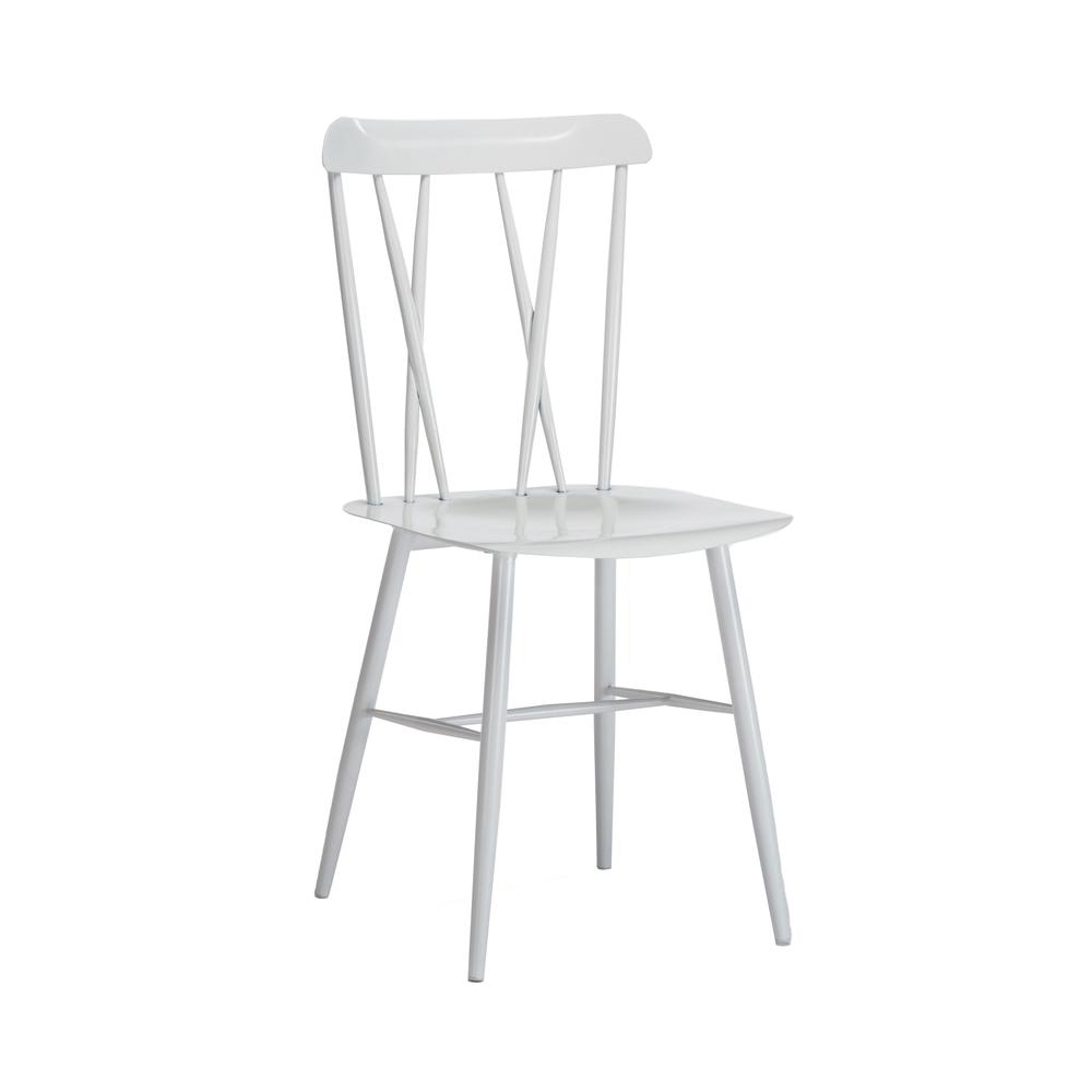 Savannah White Metal Dining Chair - Set of 2. Picture 2