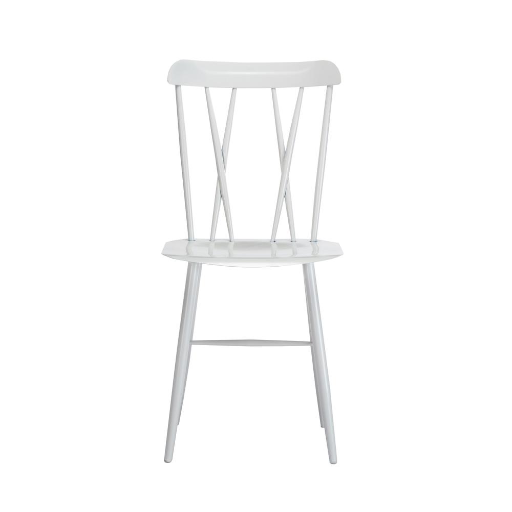 Savannah White Metal Dining Chair - Set of 2. Picture 31