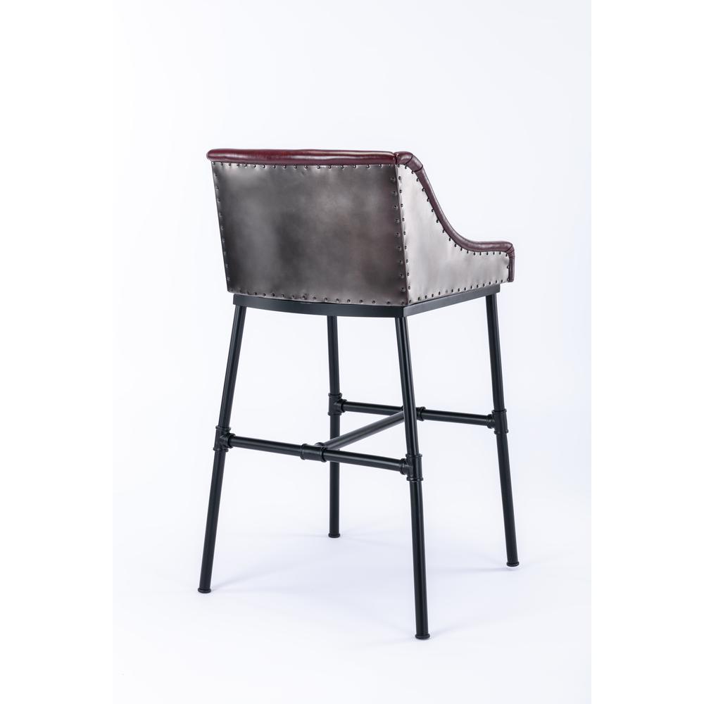 Parlor Faux Leather Adjustable Bar Stool - Burgundy. Picture 5
