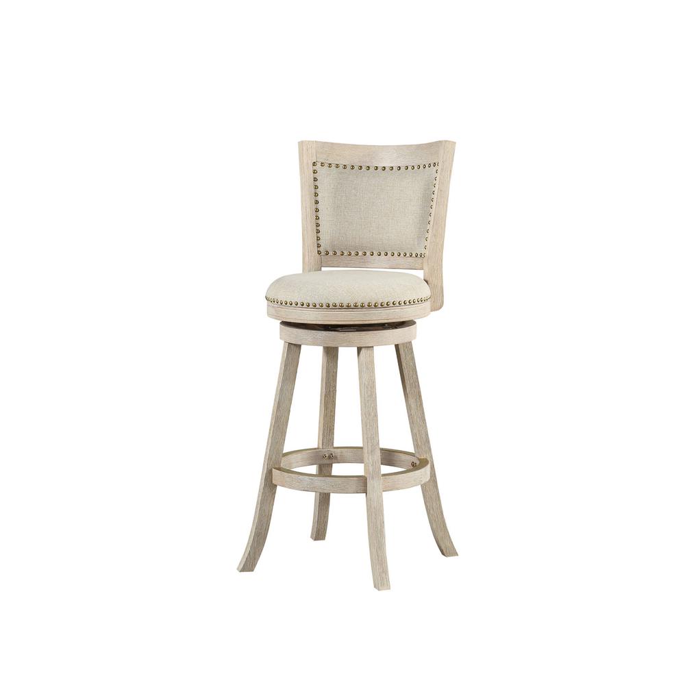 Melrose Swivel Barstool 29" - Ivory Wire-Brush. Picture 4