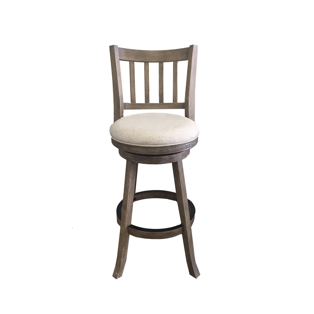 29" Sheldon Barstool, Driftwood Gray Wire-brush and Ivory. Picture 4