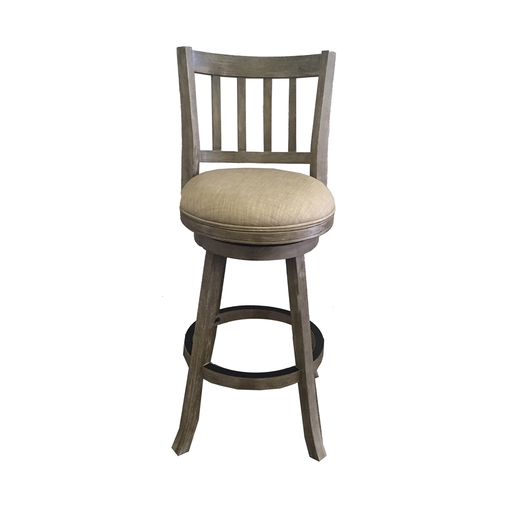 29" Sheldon Barstool, Driftwood Gray Wire-brush and Oatmeal. Picture 2
