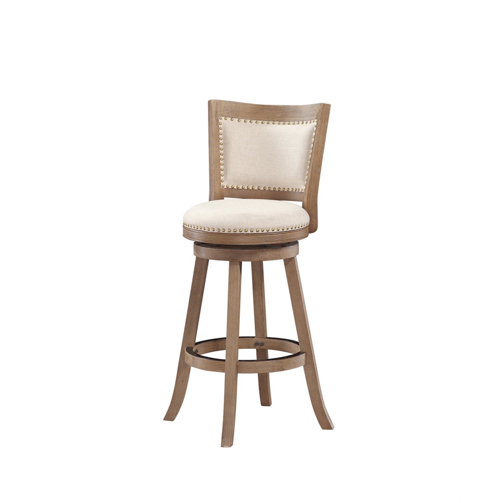 29" Melrose Barstool, Driftwood Gray Wire-brush and Ivory. The main picture.