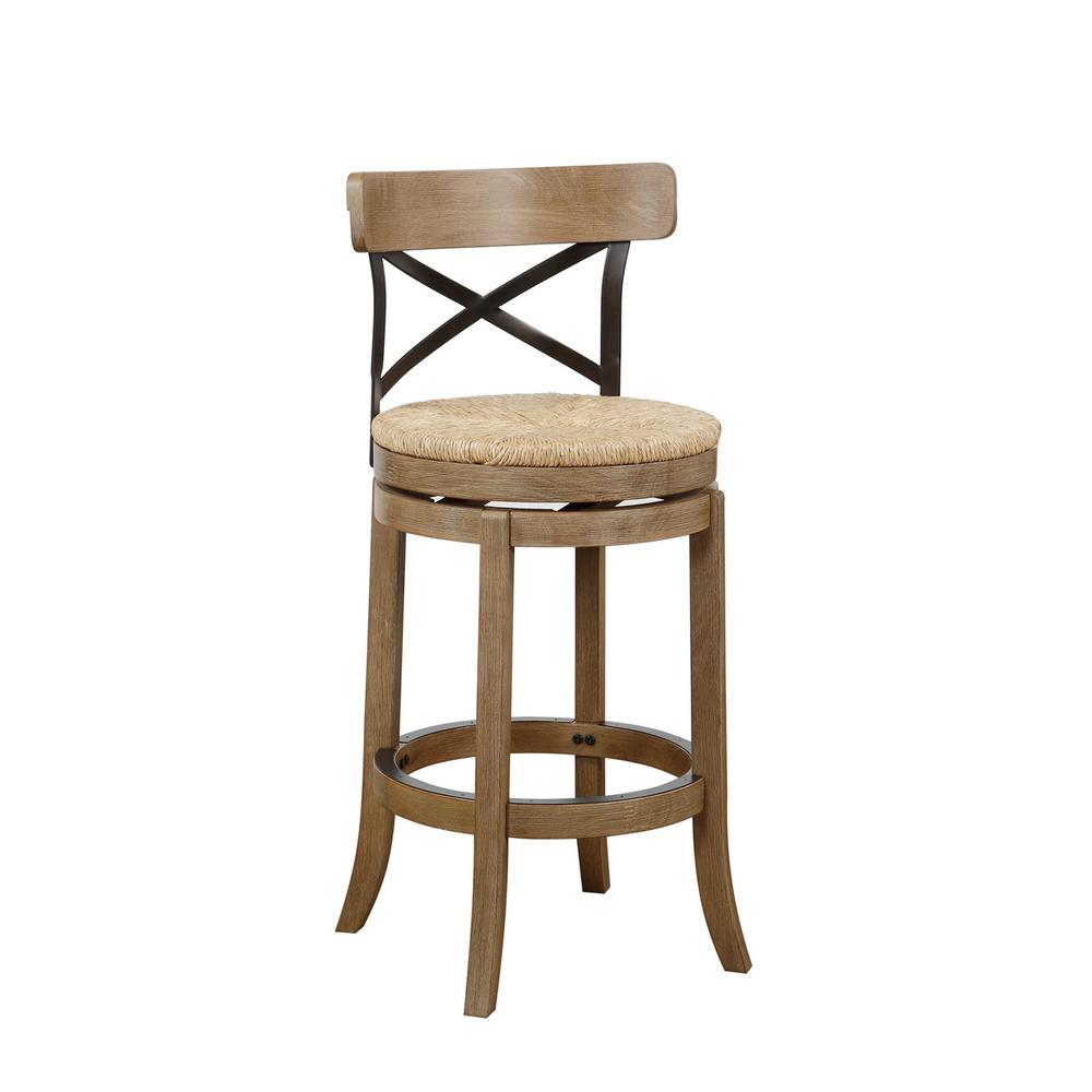 Myrtle Swivel Bar Stool - Wheat Wire-Brush. Picture 1