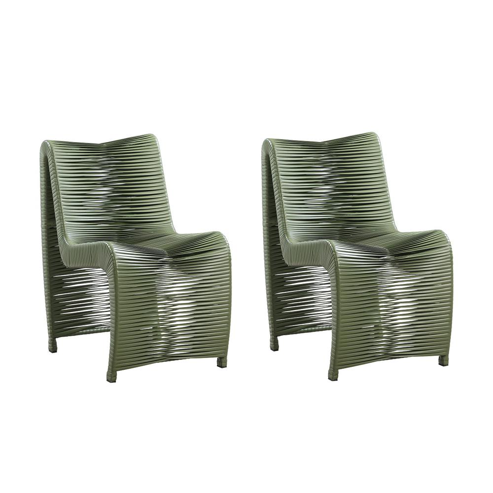 Loreins Outdoor Patio Chairs, Set of 2 - Olive Green. Picture 7