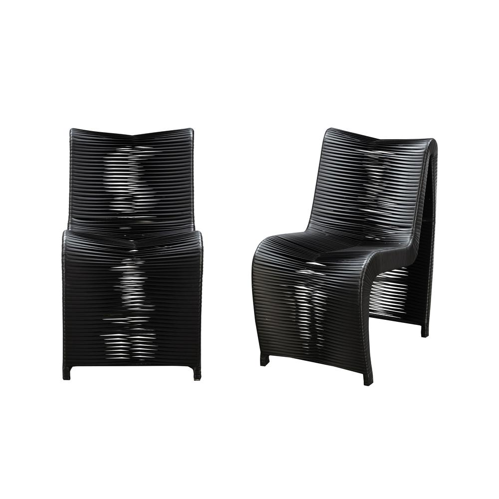 Loreins Outdoor Patio Chairs, Set of 2 - Black. Picture 2