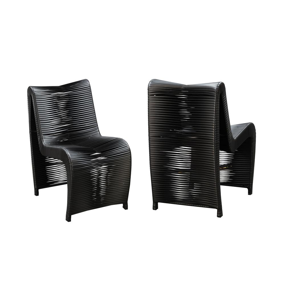 Loreins Outdoor Patio Chairs, Set of 2 - Black. Picture 9