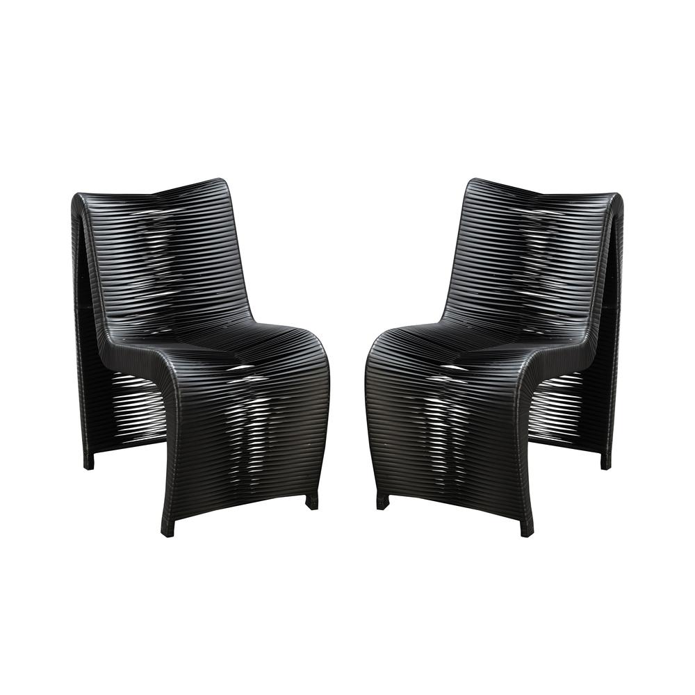 Loreins Outdoor Patio Chairs, Set of 2 - Black. Picture 1