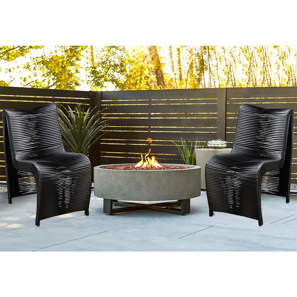 Loreins Outdoor Patio Chairs, Set of 2 - Black. Picture 10