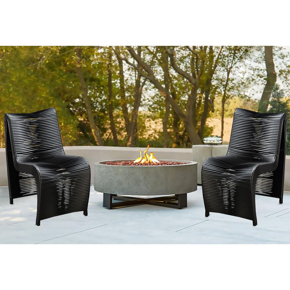 Loreins Outdoor Patio Chairs, Set of 2 - Black. Picture 13
