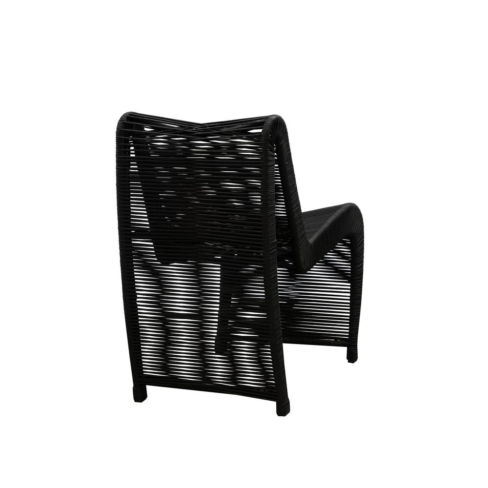 Lorenzo Rope Outdoor Patio Chairs, Set of 2 - Black. Picture 6