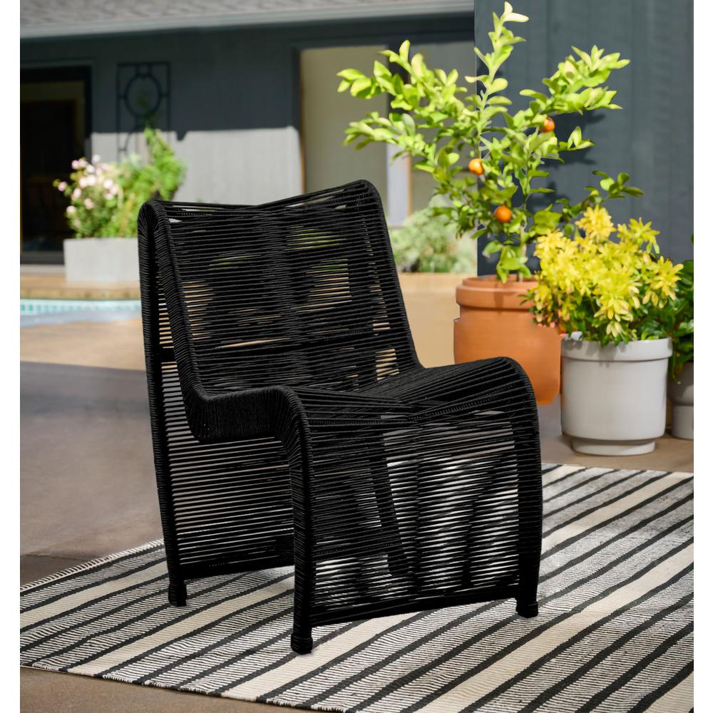 Lorenzo Rope Outdoor Patio Chairs, Set of 2 - Black. Picture 10
