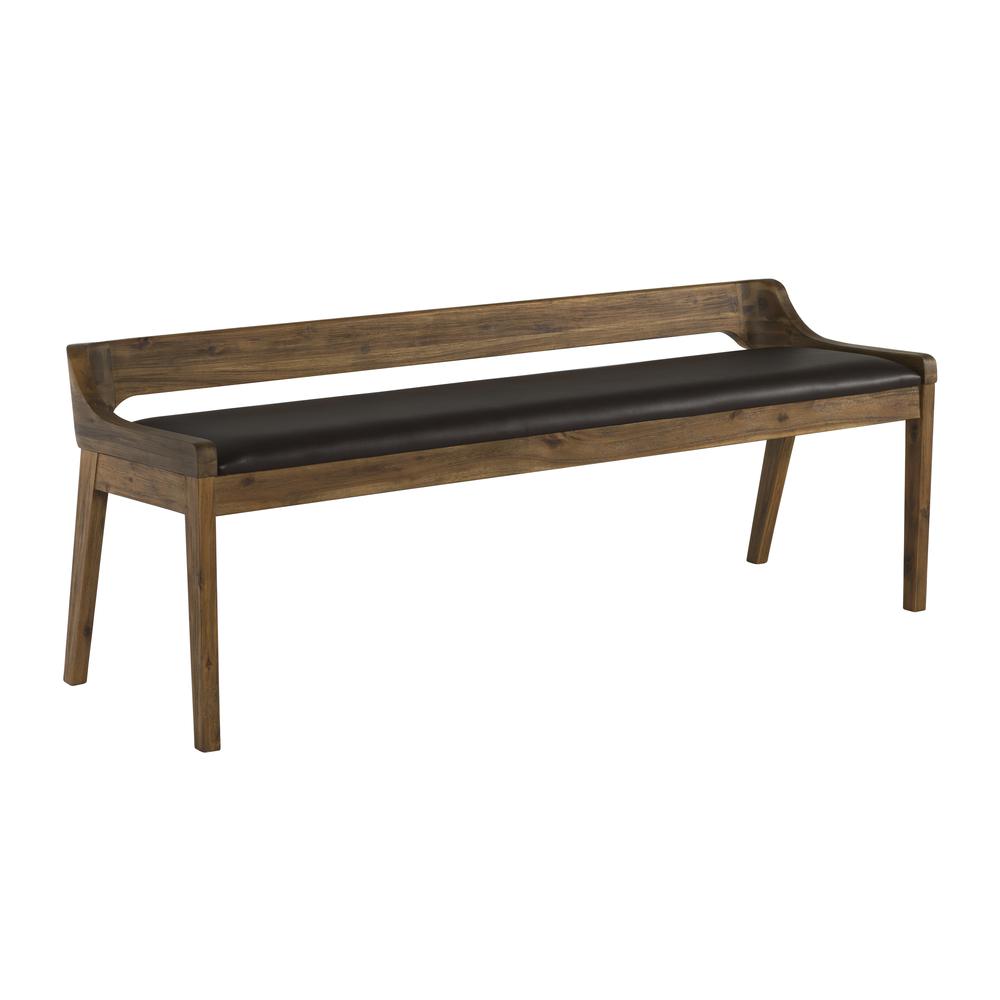 Rasmus Dining Bench - Chestnut Wire-Brush Finish. Picture 1