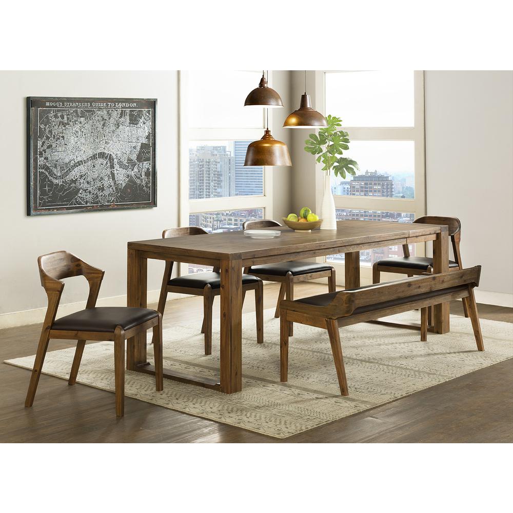 Rasmus 6pc Dining Set - Chestnut Wire-Brush Finish. Picture 1