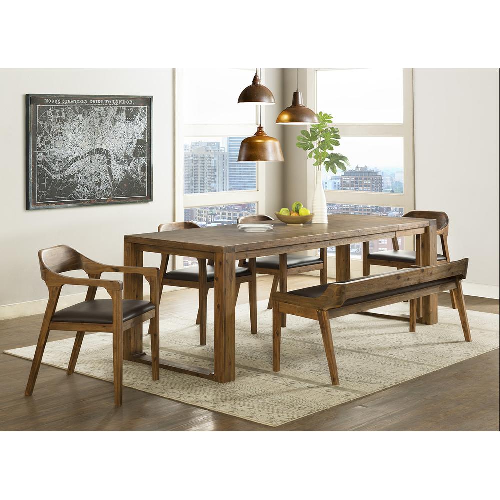 Rasmus 6 Piece Dining Set, Dining Bench, 4 Arm Chairs. Picture 1