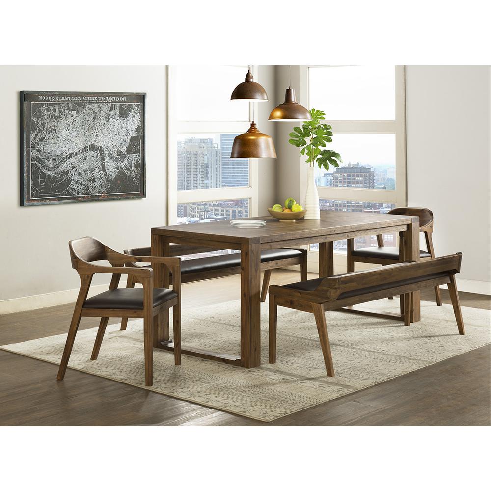Rasmus 5pc Dining Set - Chestnut Wire-Brush Finish. Picture 1