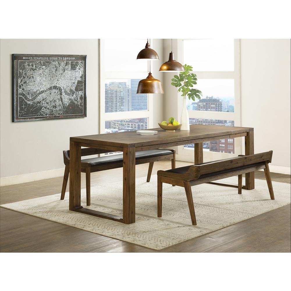 Rasmus 3pc Dining Set - Chestnut Wire-Brush Finish. Picture 1