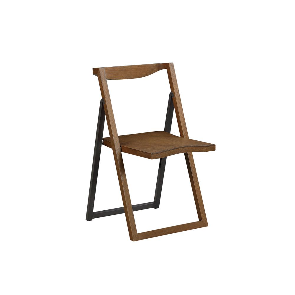 Sydney Folding Chair, Set of 2, Chestnut Wire-Brush. Picture 1