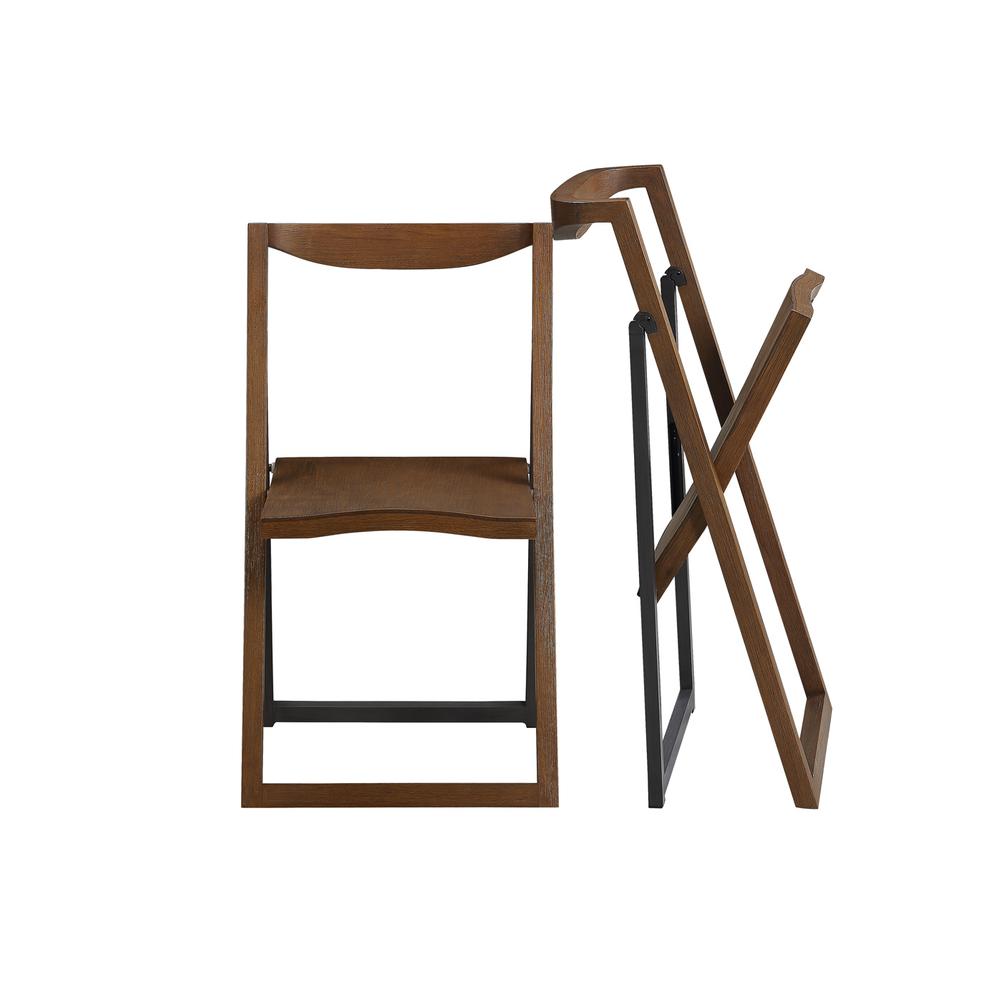 Sydney Folding Chair, Set of 2, Chestnut Wire-Brush. Picture 3