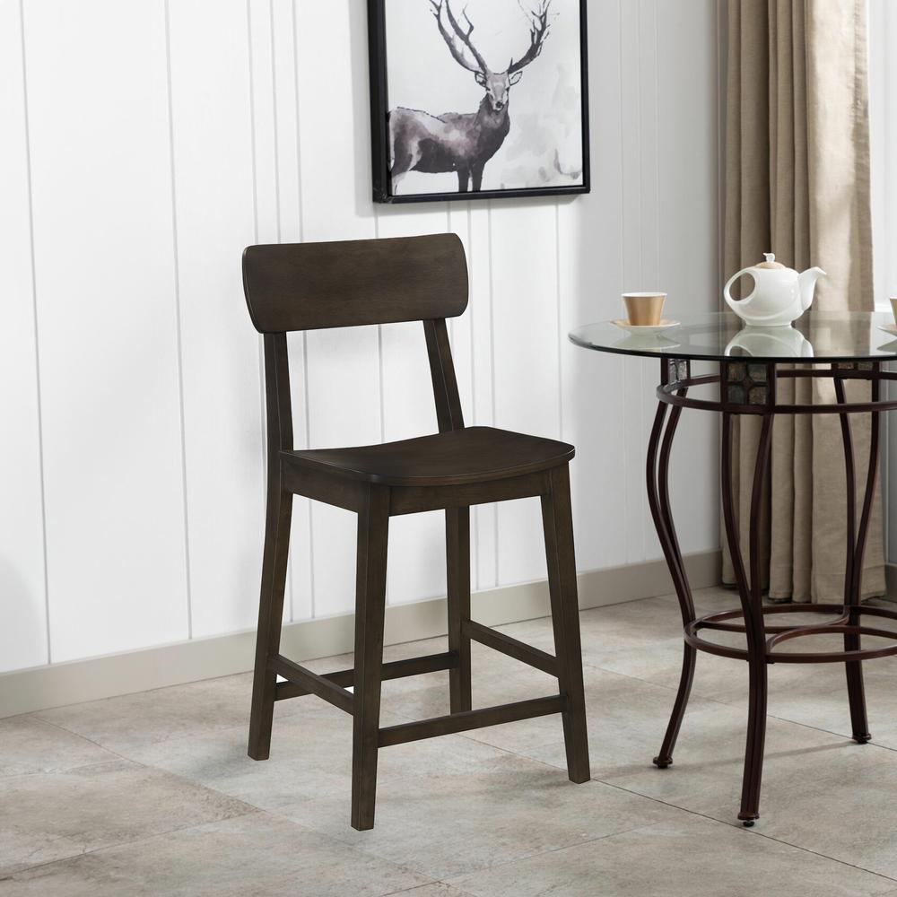 Torino 24" Wood Counter Stool - Carbonite Finish. Picture 8