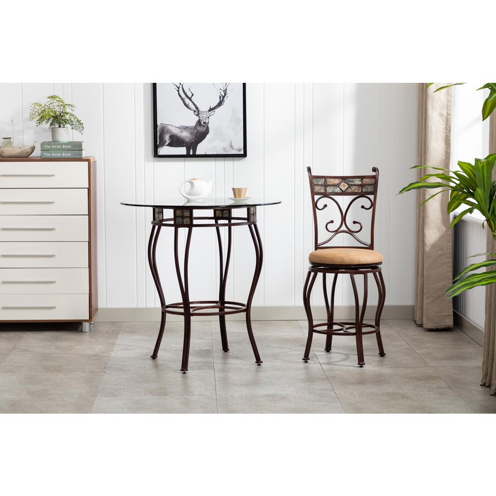 Beau Swivel Counter Stool - Brown. Picture 4