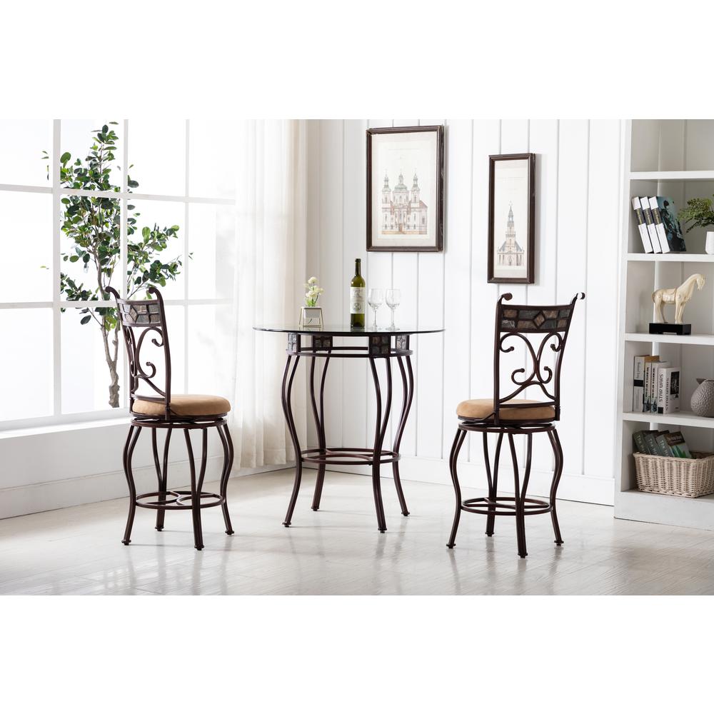 Beau 36" Height 3-Piece Pub Set - Brown. Picture 1