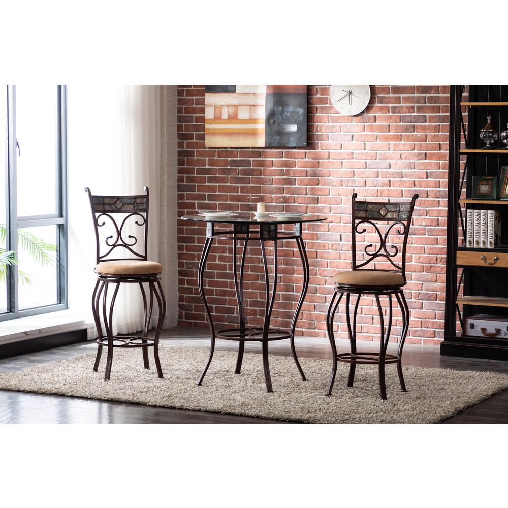 Beau 42" Height 3-Piece Pub Set - Brown. Picture 1