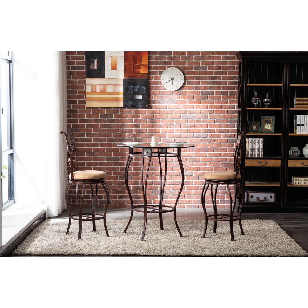 Beau 42" Height 3-Piece Pub Set - Brown. Picture 5