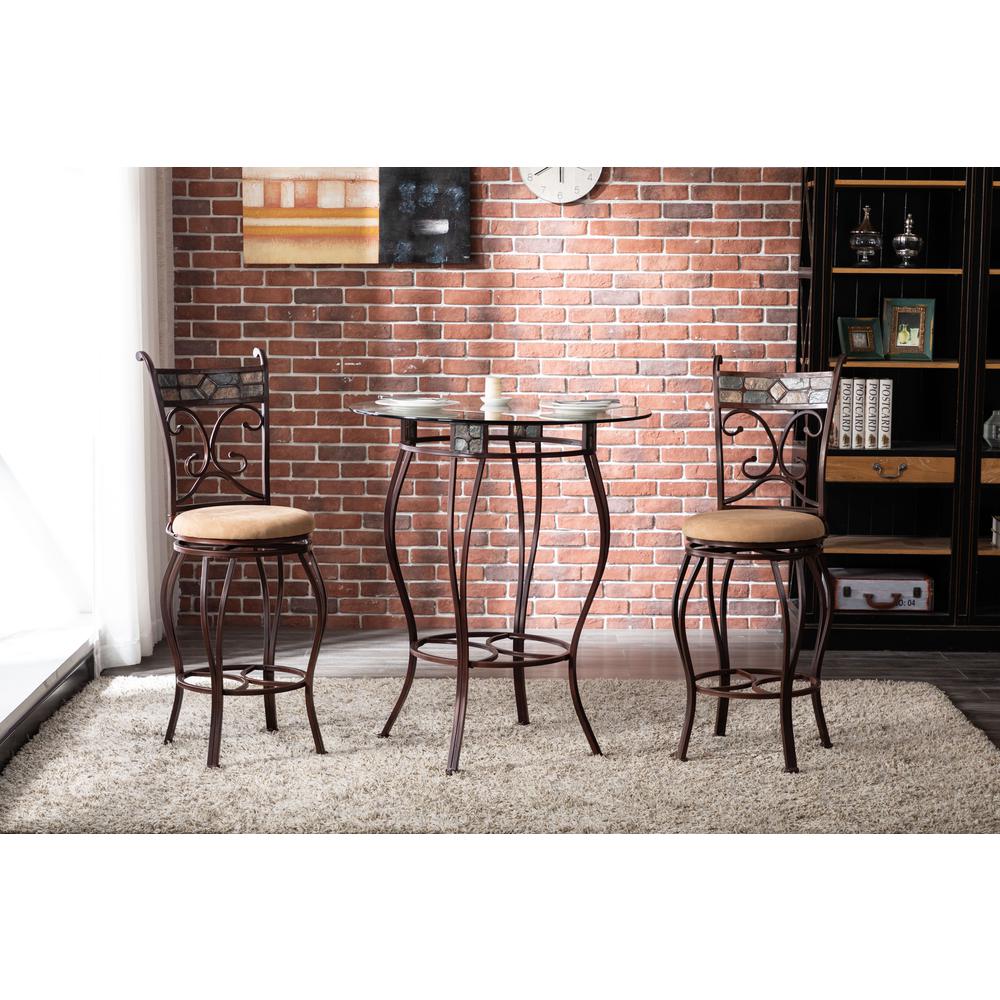 Beau 42" Height 3-Piece Pub Set - Brown. Picture 6