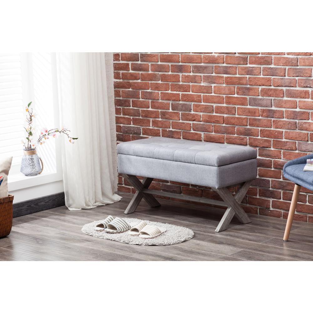 Angelina Accent Storage Bench - Gray. Picture 11