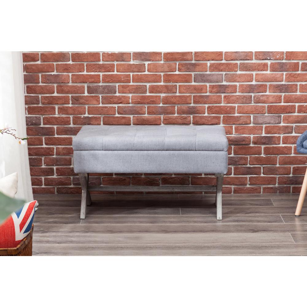 Angelina Accent Storage Bench - Gray. Picture 12