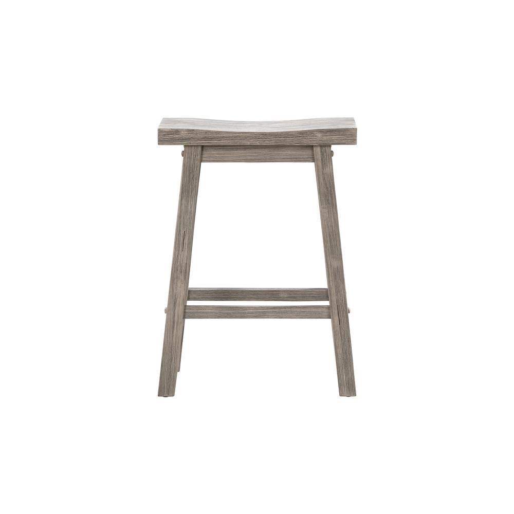 Sonoma Backless Saddle Counter Stool - Storm Gray Wire-Brush. Picture 1