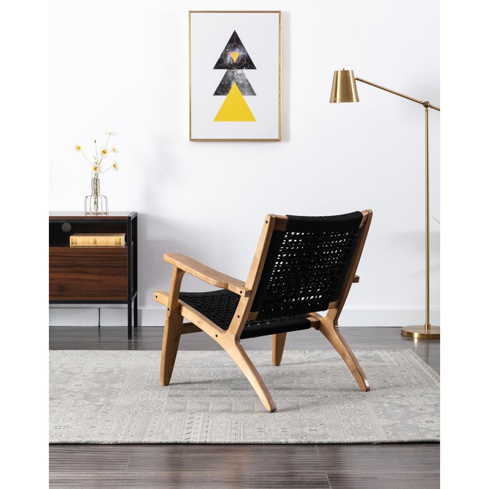 Harrison Woven Black Rope Accent Chair - Natural. Picture 11