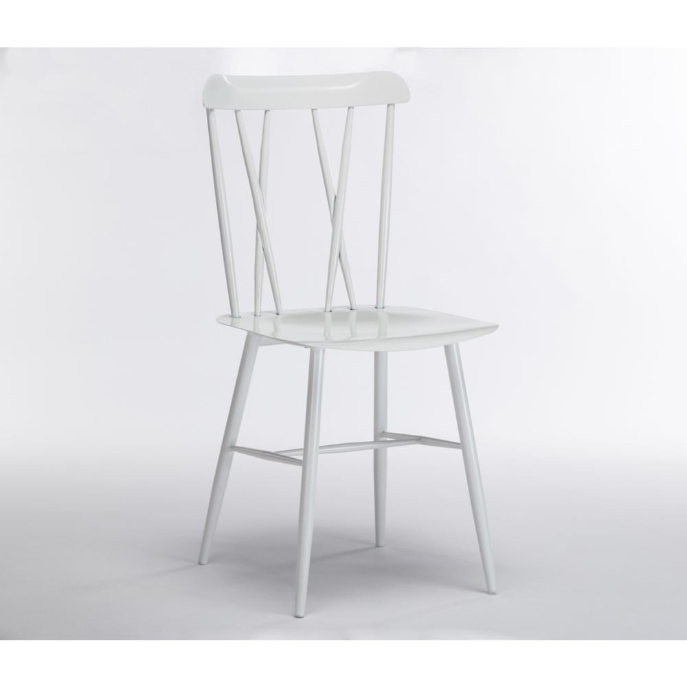 Savannah White Metal Dining Chair - Set of 2. Picture 24