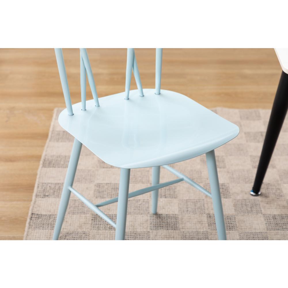 Savannah Light Blue Metal Dining Chair - Set of 2. Picture 8
