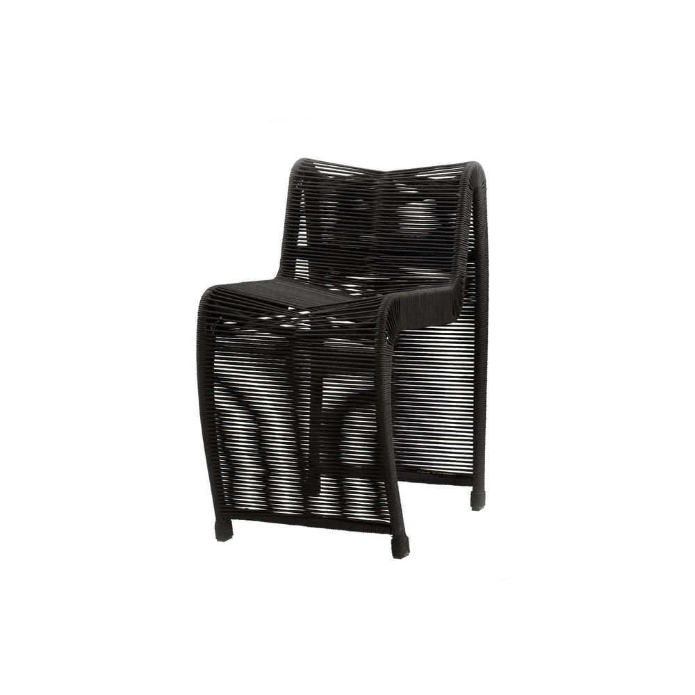 Lorenzo Black Rope Counter Stool - Set of 2. Picture 5