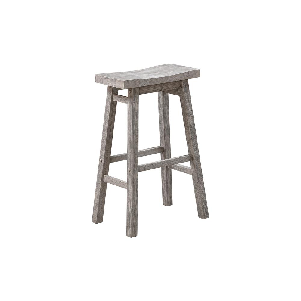 Sonoma Backless Saddle Bar Stool - Storm Gray Wire-Brush. Picture 2