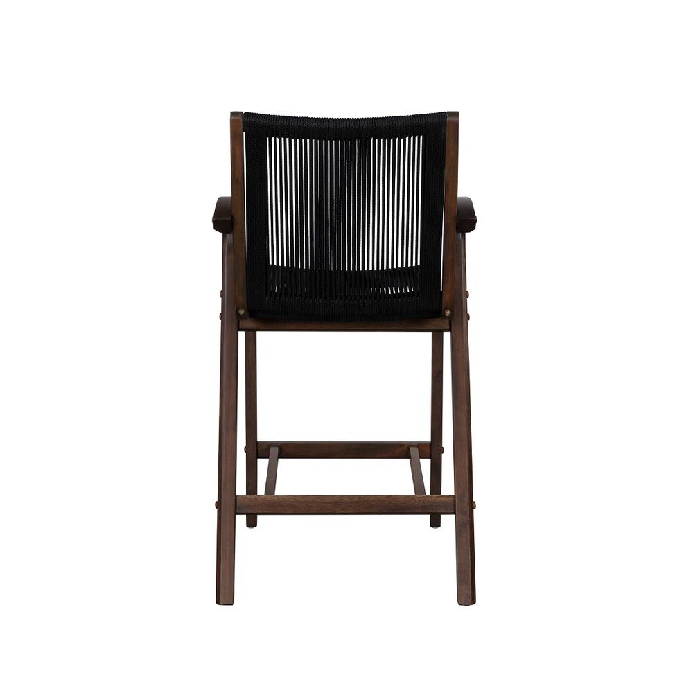 Luca Black Rope Bar Stool - Cappuccino Finish. Picture 4