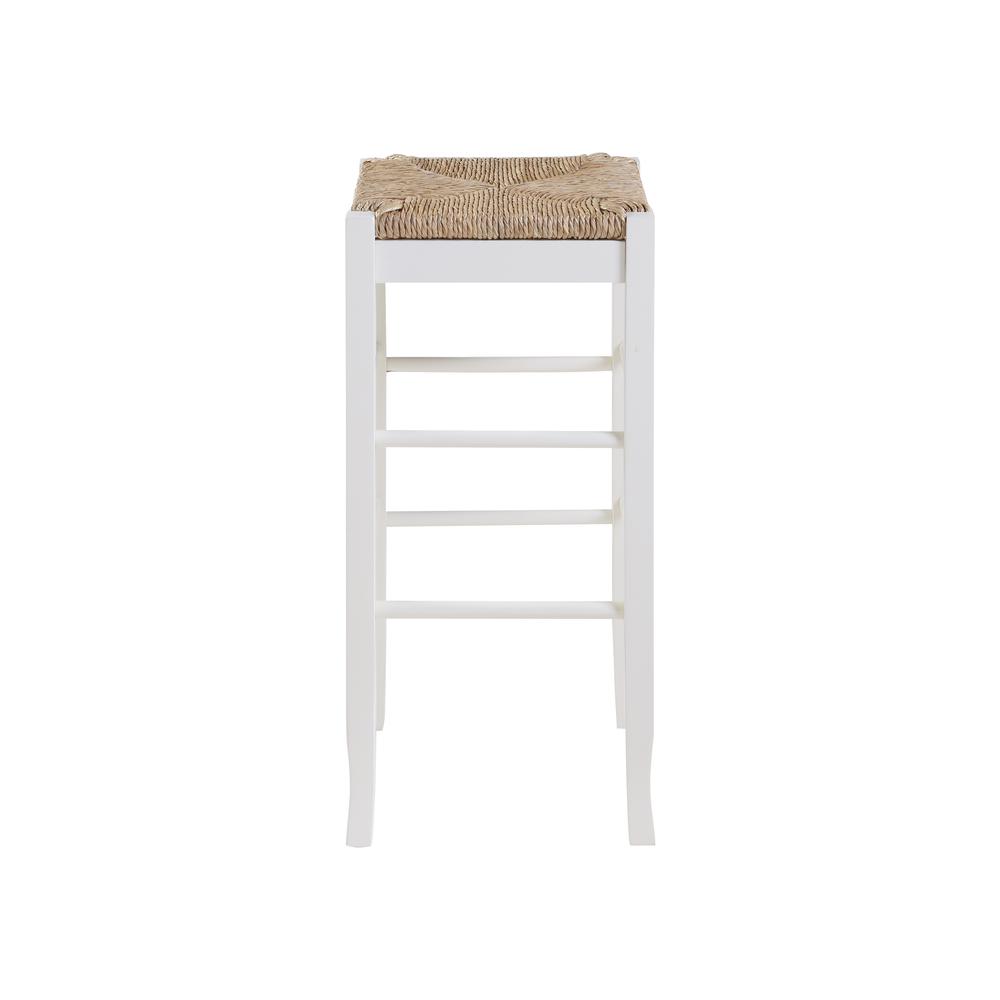 Square Rush Backless Bar Stool - Cream. Picture 2