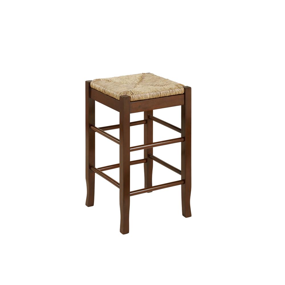 Square Rush Backless Counter Stool - Cappuccino. Picture 1