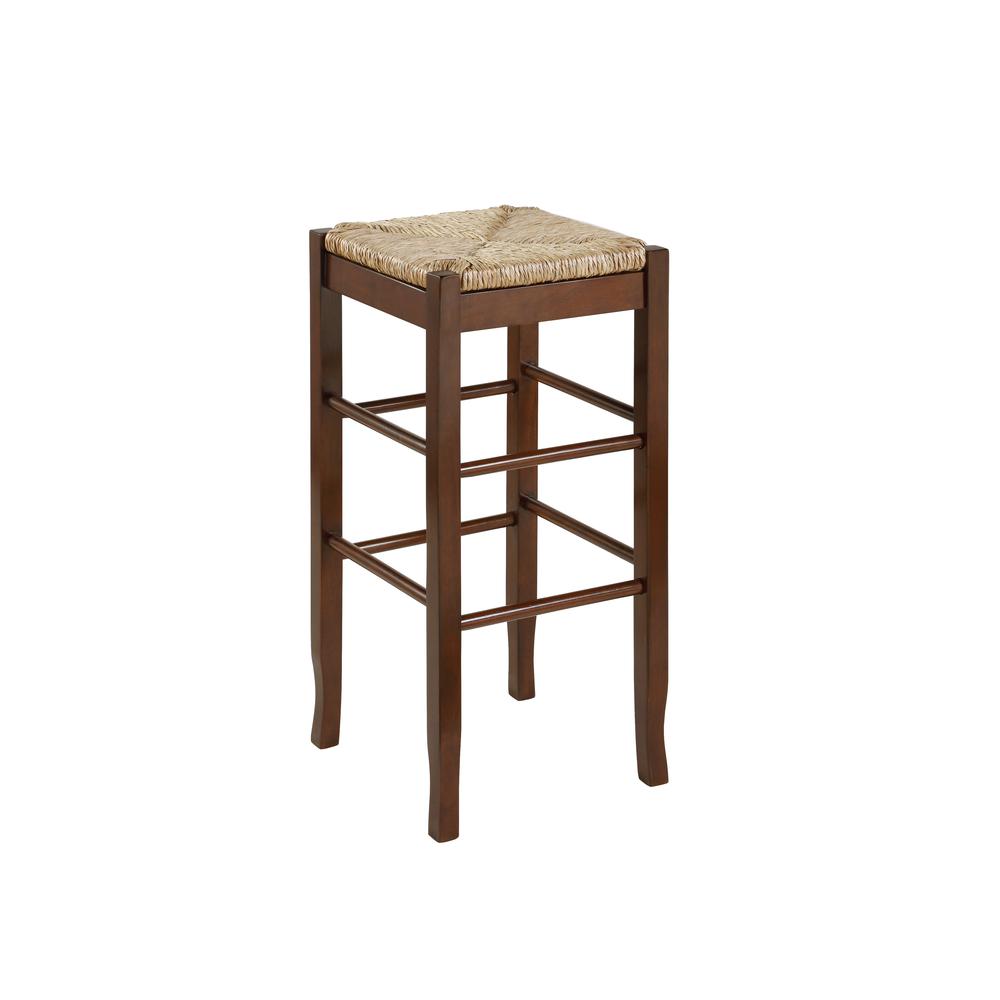 Square Rush Backless Bar Stool - Cappuccino. Picture 1