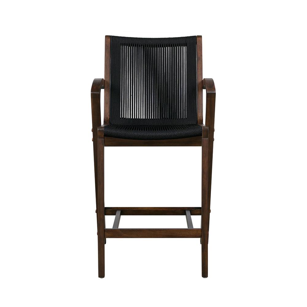 Luca Black Rope Bar Stool - Cappuccino Finish. Picture 3