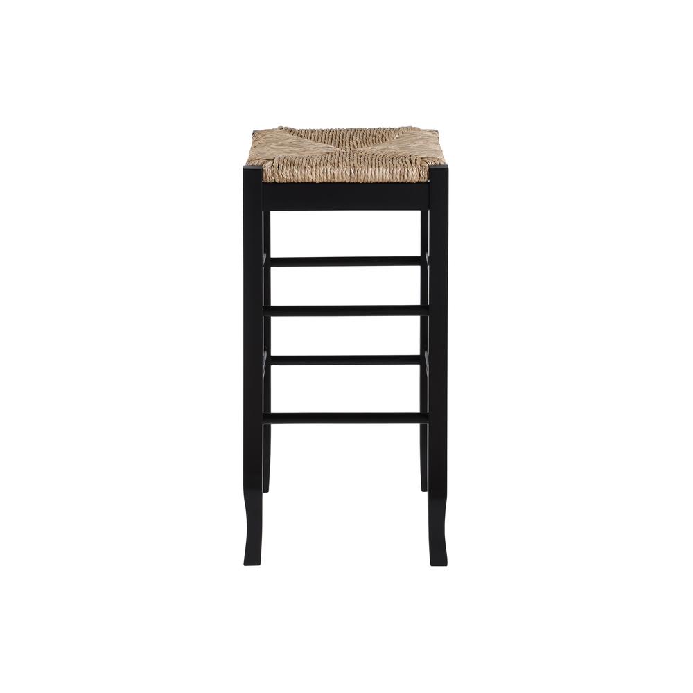 Square Rush Backless Bar Stool - Black. Picture 3