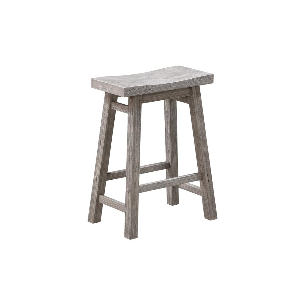 Sonoma Backless Saddle Counter Stool - Storm Gray Wire-Brush. Picture 2